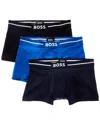 Hugo Boss 3pk Bold Boxer Trunk In Black