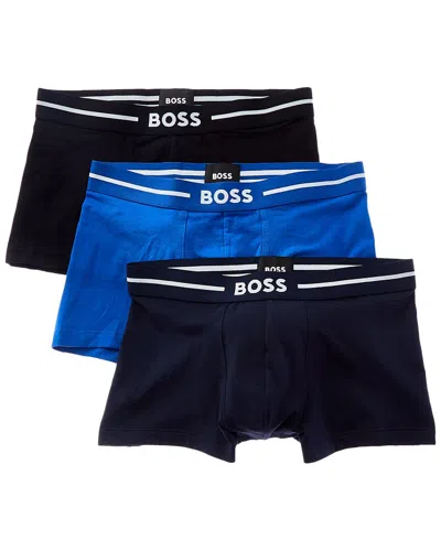 Hugo Boss 3pk Bold Boxer Trunk In Black