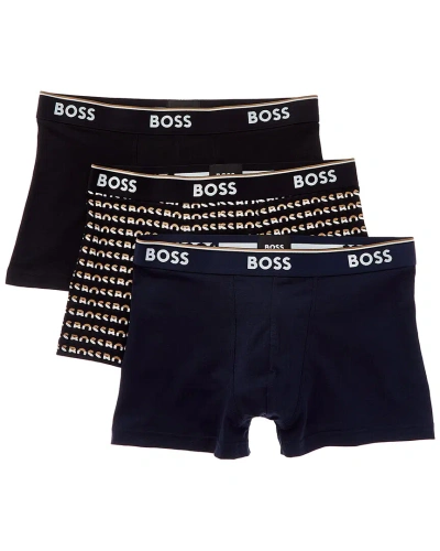 Hugo Boss 3pk Bold Boxer Trunk In Black