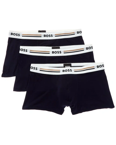 Hugo Boss 3pk Bold Boxer Trunk In Blue