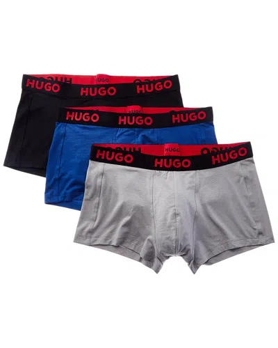 Hugo Boss 3pk Nebula Boxer Trunk In Grey