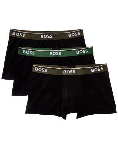 Hugo Boss 3pk Power Boxer Trunk In Black