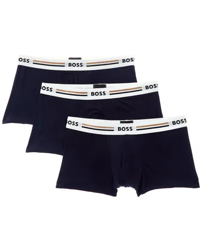 Hugo Boss 3pk Revive Boxer Trunk In Blue