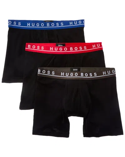 Hugo Boss 3pk Stretch Boxer Brief In Black