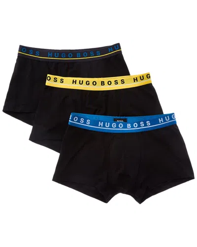 Hugo Boss 3pk Stretch Trunk In Black