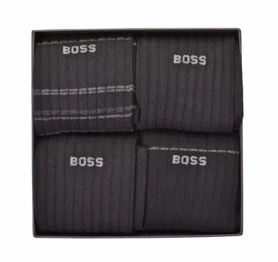 Hugo Boss 4 Pack Socks Rib Giftset Black