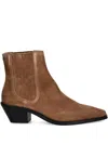 Hugo Boss 50mm Pointed-toe Heeled Chelsea Boots In Brown