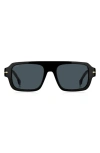 Hugo Boss 53mm Flat Top Sunglasses In Black