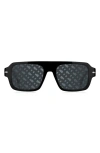 Hugo Boss 53mm Flat Top Sunglasses In Black Logo