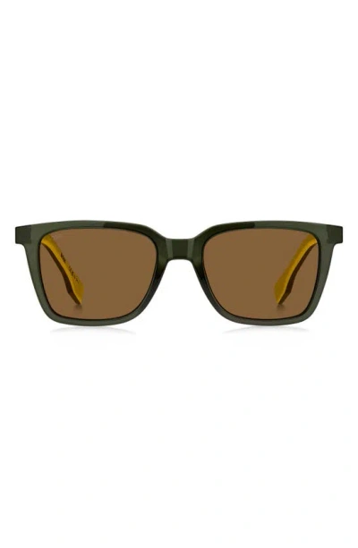 Hugo Boss 53mm Square Sunglasses In Green Yellow