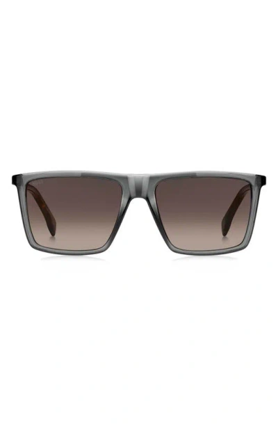 Hugo Boss 56mm Flat Top Sunglasses In Burgundy