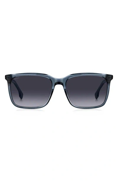 Hugo Boss 57mm Rectangular Sunglasses In Black