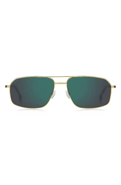 Hugo Boss 58mm Aviator Sunglasses In Gold