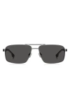 Hugo Boss 59mm Aviator Sunglasses In Dark Ruthenium Black