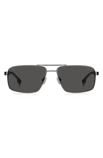 Hugo Boss 59mm Aviator Sunglasses In Dark Ruthenium Black
