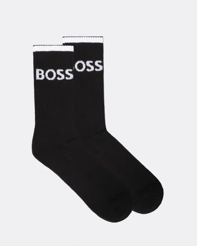 Hugo Boss 6 Pack Mens Stripe Combed Cotton Quarter Length Socks Nos In Black