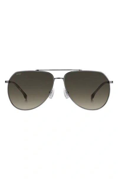 Hugo Boss 61mm Aviator Sunglasses In Gold