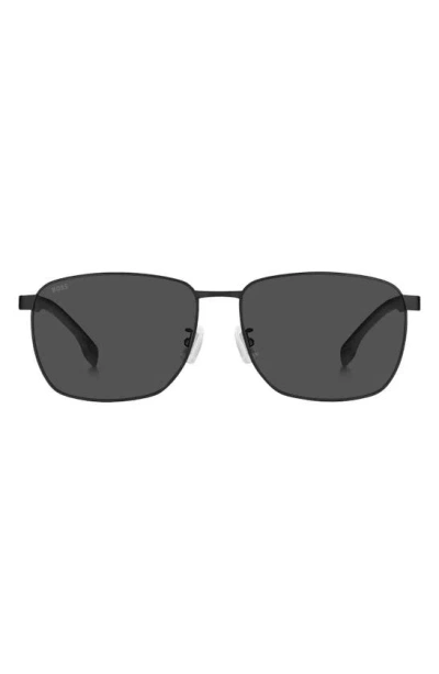 Hugo Boss 62mm Aviator Sunglasses In Matte Black