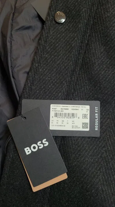 Pre-owned Hugo Boss $645 -  Camron Wool Blend Coat Italian Fabric In Gray - Sizes 38l - 40r