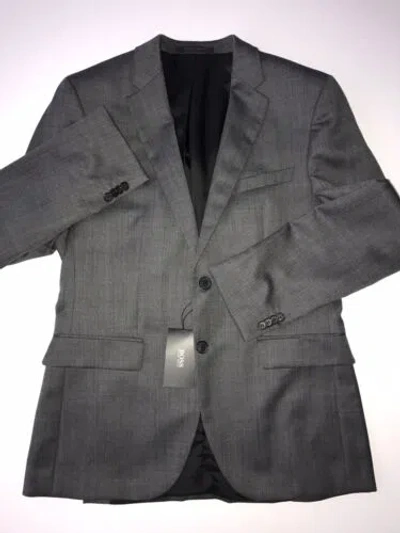 Pre-owned Hugo Boss $695 Boss  Grand Silk / Wool Dark Gray Sport Coat Jacket 38r Us