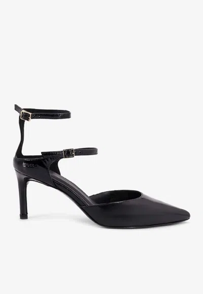 HUGO BOSS 70 PATENT LEATHER PUMPS
