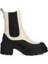 Hugo Boss 70mm Elastic-panels Platform Chelsea Boots In Neutral