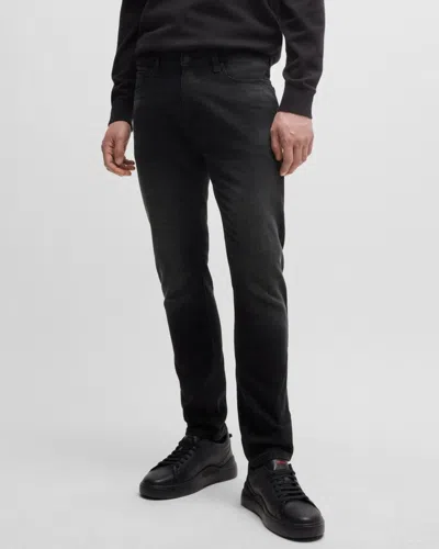 Hugo Boss 734 Mens Extra-slim Fit Jeans In Black Stretch Denim Nos In Multi