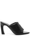 Hugo Boss 90mm Padded Leather Mules In Black