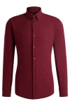 Hugo Boss Slim-fit Shirt In Performance-stretch Jersey In Red