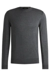Hugo Boss Regular-fit Sweater In Wool, Silk And Cashmere In Gray