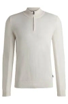 Hugo Boss Cotton-jersey Regular-fit Sweater With Polo Collar In White