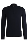 Hugo Boss Navy Half-zip Sweater In Dark Blue 404
