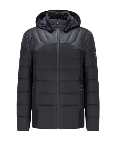 Hugo Boss A Cotton-padded Suit With A Hooded Jacket In Black