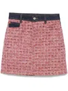 Hugo Boss A-line Denim-trim Mini Skirt In 粉色