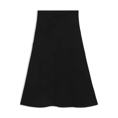 Hugo Boss A-line Skirt In Boiled Wool In Black