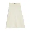 Hugo Boss A-line Skirt In Boiled Wool In White