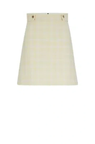 Hugo Boss A-line Skirt In Italian Checked Fabric In Patterned
