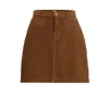 Hugo Boss A-line Skirt In Stretch-cotton Corduroy In Brown