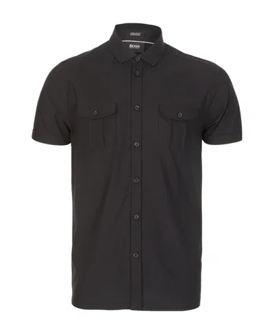 Hugo Boss A Short Sleeved Shirt In Black