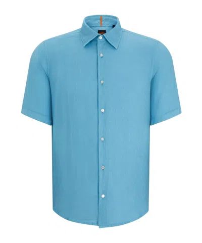 Hugo Boss A Short Sleeved Shirt In Blue