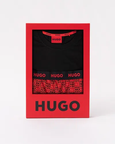 Hugo Boss Aaron Mens Short Pyjama Set In Red