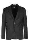 Hugo Boss Boss Notched Lapel Padded Shoulder Jacket With Eyelet Design In Black