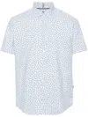 Hugo Boss Abstract-pattern Cotton Shirt In Blue