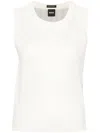 Hugo Boss Abstract Pattern-detail Sleeveless Knitted Top In White