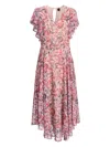 Hugo Boss Midikleid Mit Abstraktem Muster In Pink
