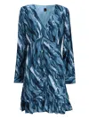 Hugo Boss Gathered-front Dress With Marble-effect Print In Multi