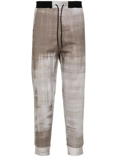 Hugo Boss Abstract-pattern Track Pants In Neutrals