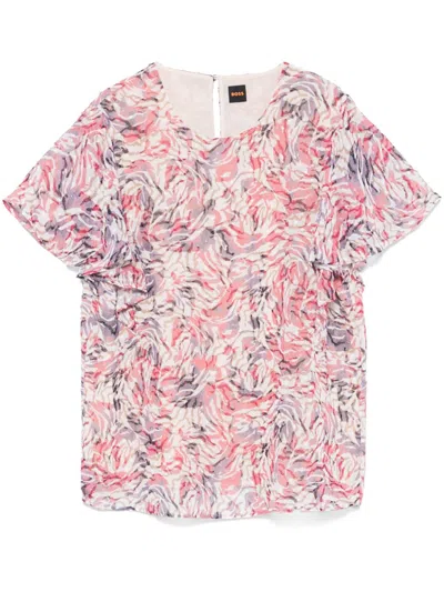 Hugo Boss Abstract-print Blouse In 中性色