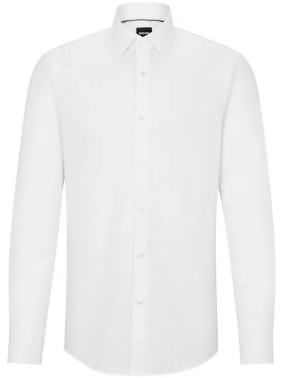 HUGO BOSS ABSTRACT-PRINT COTTON SHIRT 