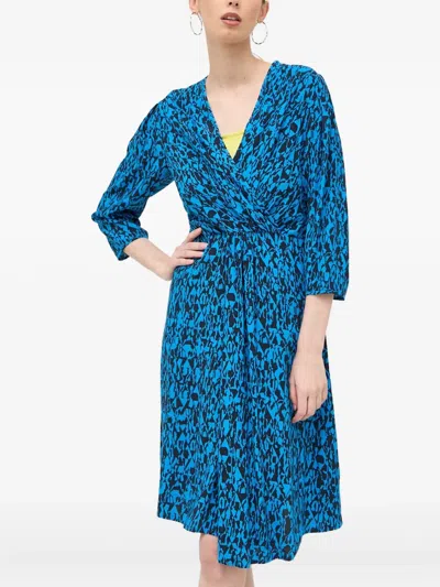 Hugo Boss Abstract-print Mini Dress In Blue